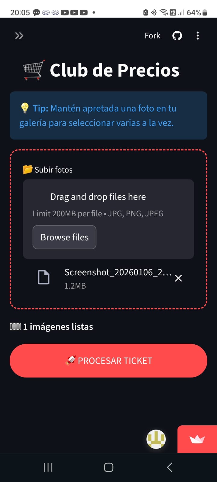 Captura de la App